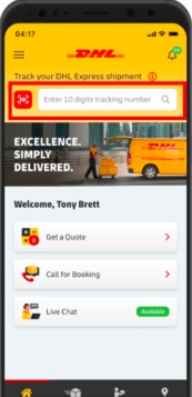 DHL Tracking Kuwait via App